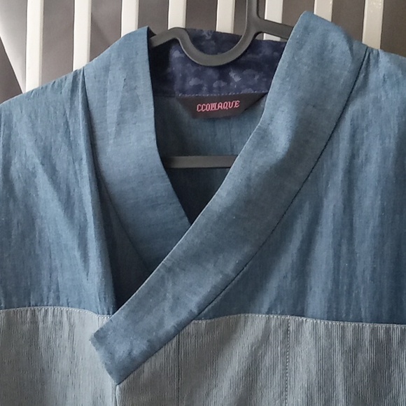 Denim colorblock shirt size M - Picture 2 of 6
